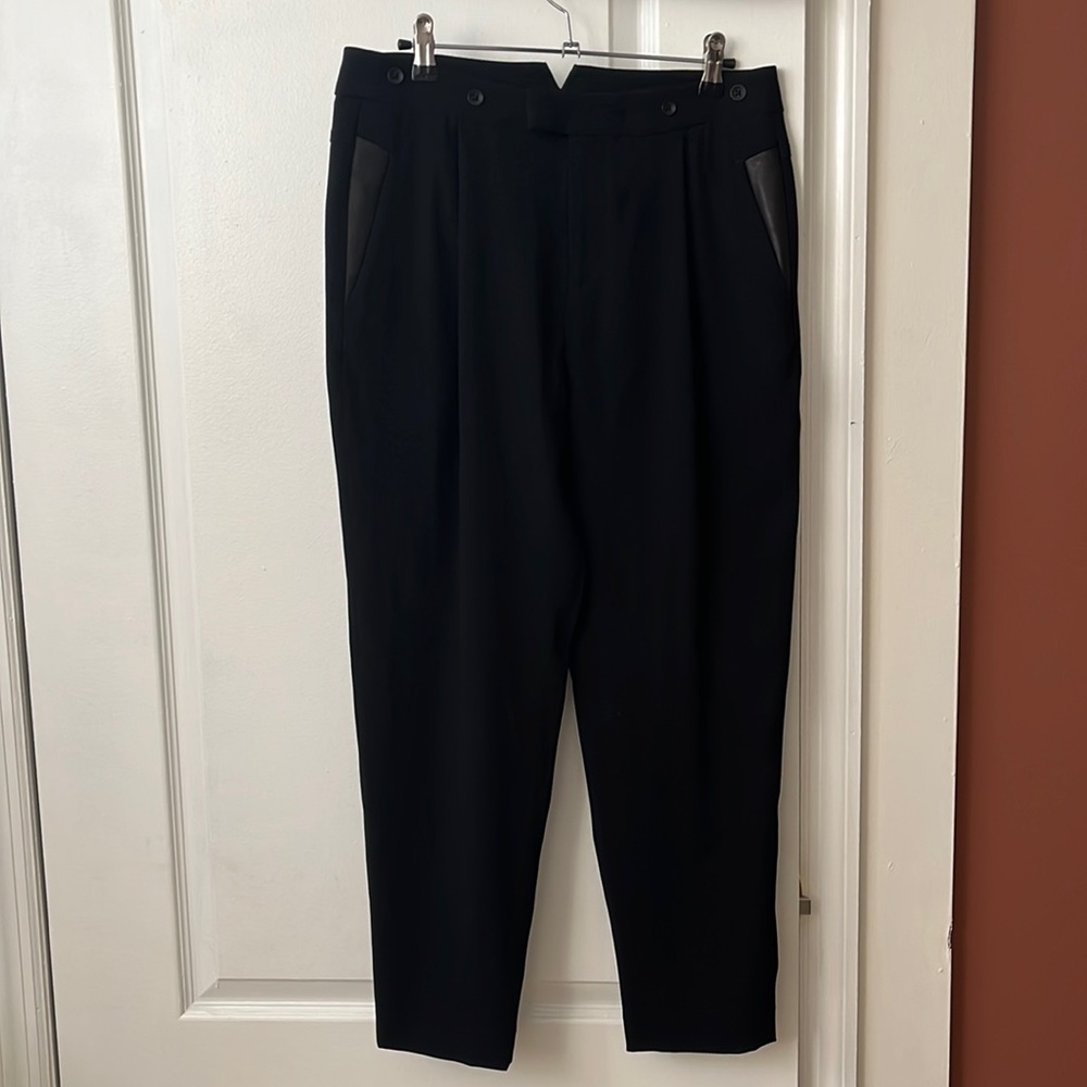 Rag & bone tapered low slung trouser with leather inset